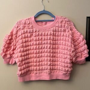 Maeve Pink Bubble Textured Knit Top 🆕